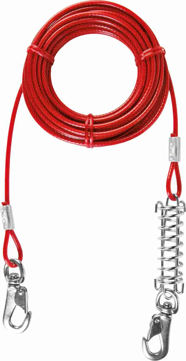 Cable Plastificado con Muelle, 8 M, Rojo — foto principal