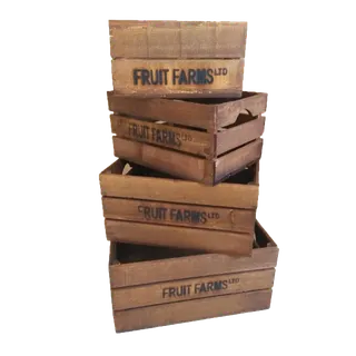 Juego de Cajas de Madera Antiguas 4 Unidades
