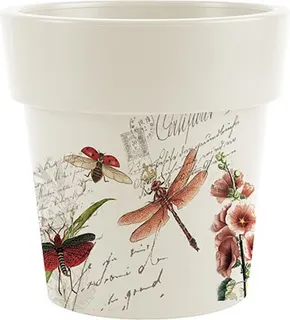 Maceta Melisa Redonda Iml Floral con Aro Ø 20 cm
