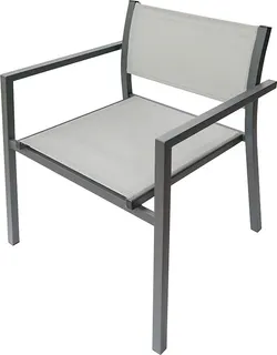 Silla con Brazos Acero Textil Antracita