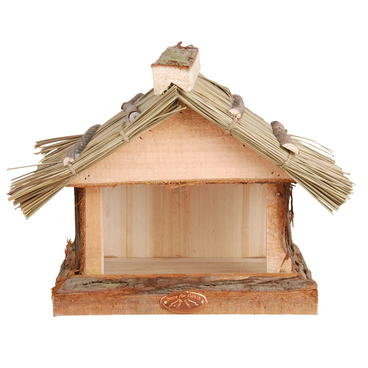 Comedero para Pajaros con Techo de Paja