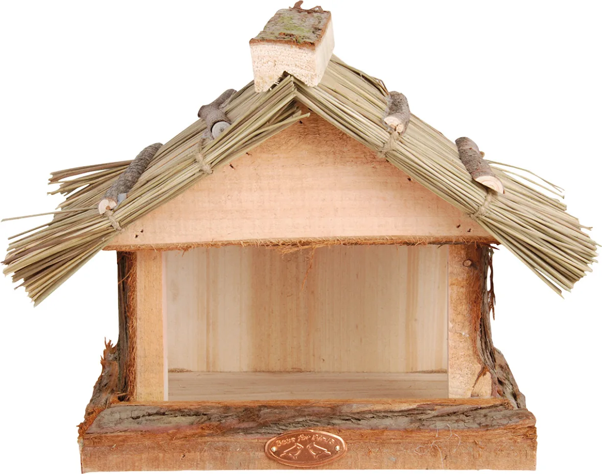Comedero para Pajaros con Techo de Paja — foto principal