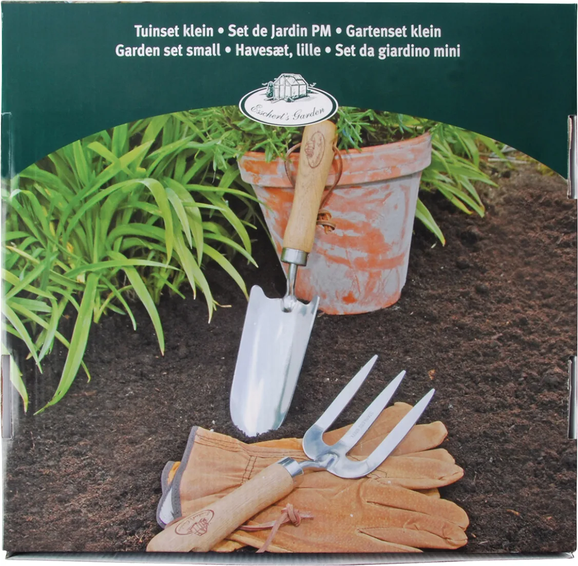 Kit Jardin Guantes Cuero y Herramientas Jardin Acero Inox — foto 3