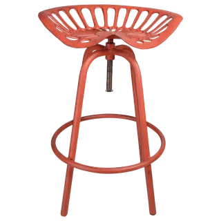 Taburete Diseño Tractor Rojo Acero