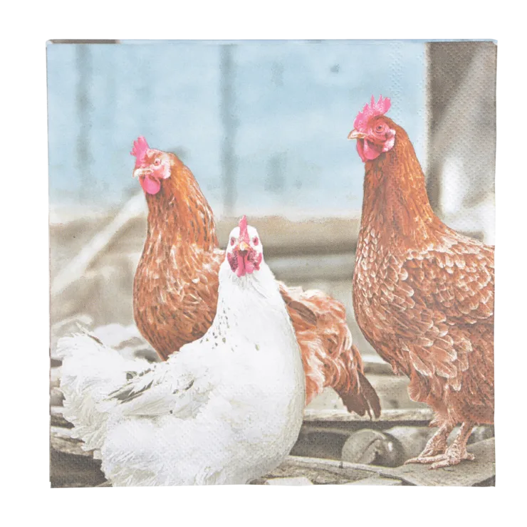 Servilletas de Papel Gallinas 33x33cm