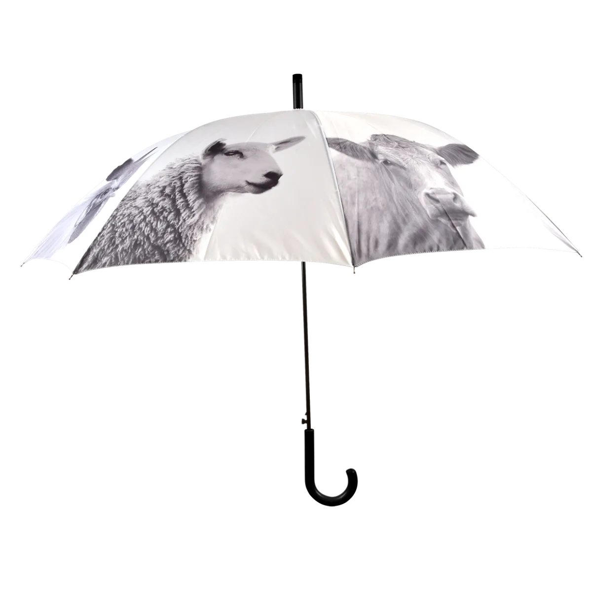 Paraguas Animales de Granja Blanco y Negro
