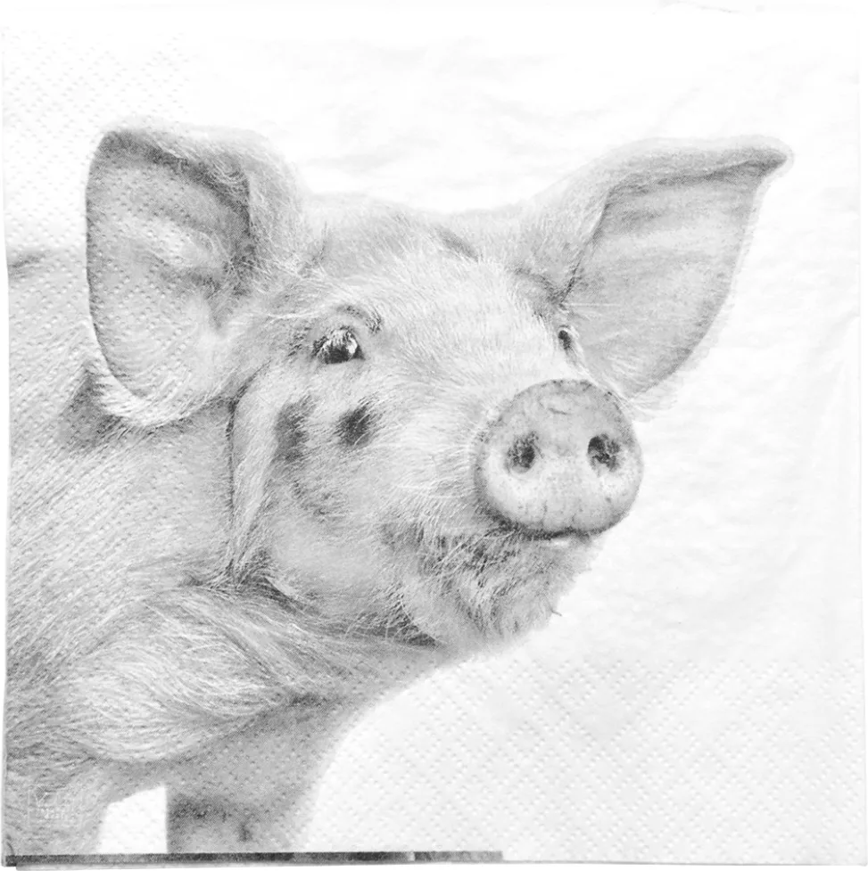 Servilletas de Papel con Animales de Granja Blanco y Negro — foto 3