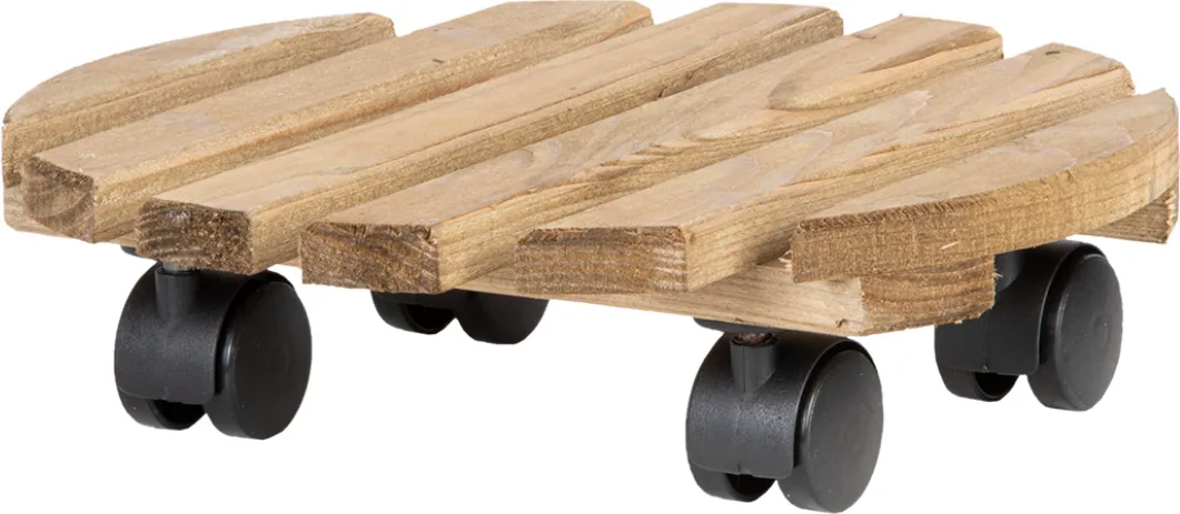 Carro Porta Macetas Madera Redondo — foto 2