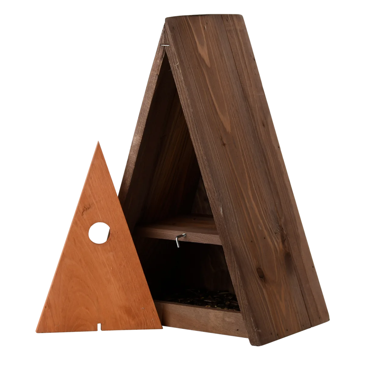 Casita Triangular para Pajaros con Comedero — foto 6