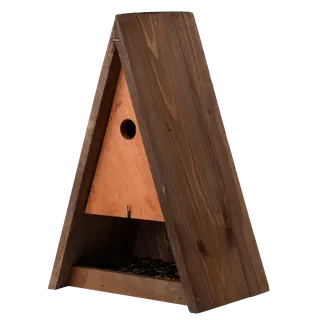 Casita Triangular para Pajaros con Comedero