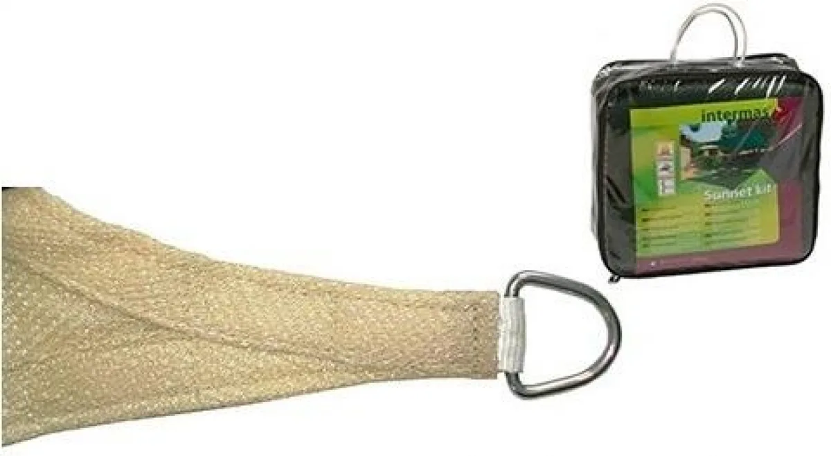 Kit SunNet Malla Sombreado Beige Cuadrada 3,6x3,6 m