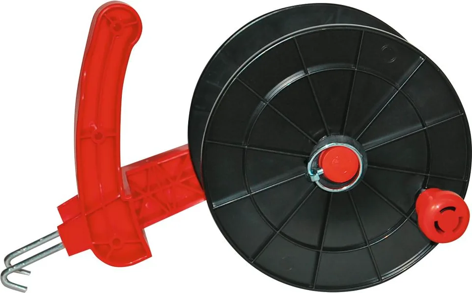 Carrete Recogedor de Linea Electrica con Gancho de Metal