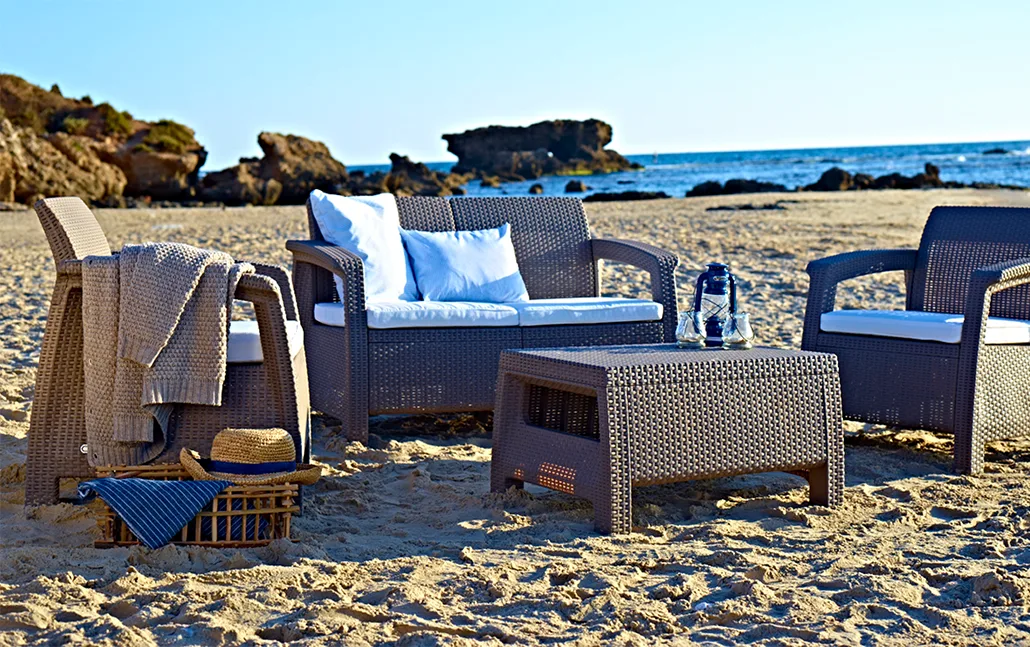 Conjunto jardin Keter Corfu Lounge Set Marron — foto 2
