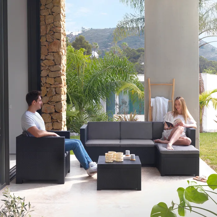 Conjunto jardin Manhattan sofa silla Puff — foto 2