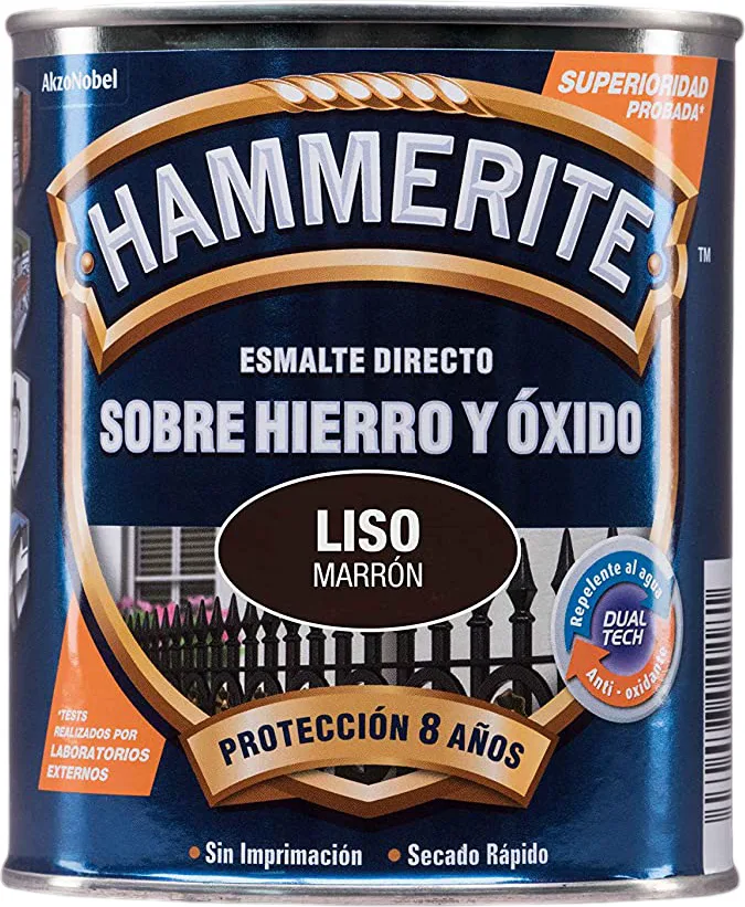 Esmalte Metalico Directo Hammerite Liso Brillo Marron 250ml — foto 2