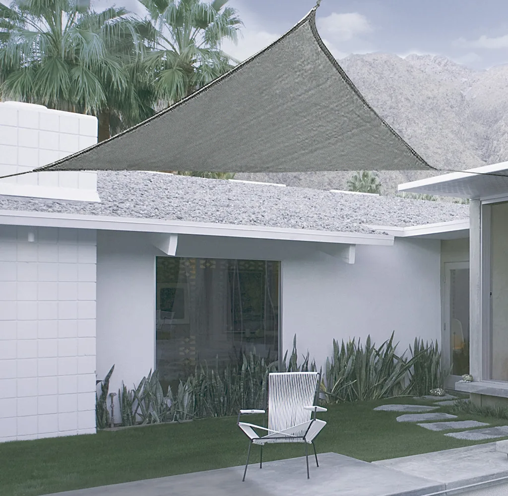 Kit SunNet Malla Sombreado Gris Triangular 3x3x3 m — foto 2