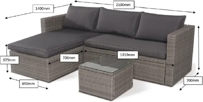 Conjunto Jardin Lanzarote II Ratan+Chaise Long — foto 3
