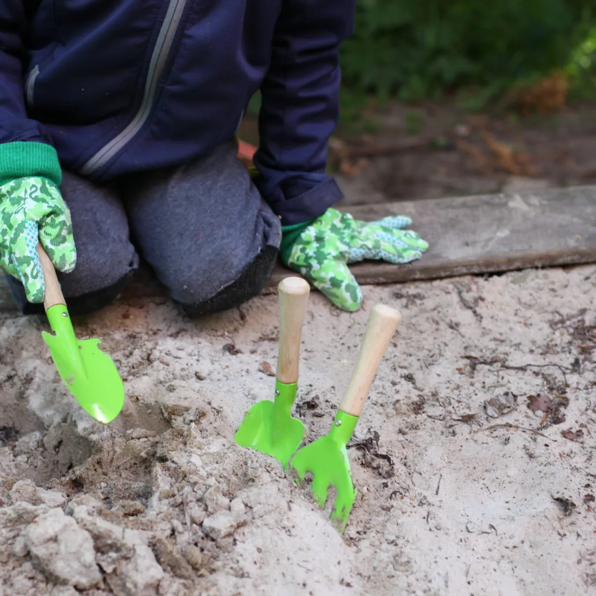 Juego de Herramientas de Jardin Juguete Set 3 Verde — foto 4