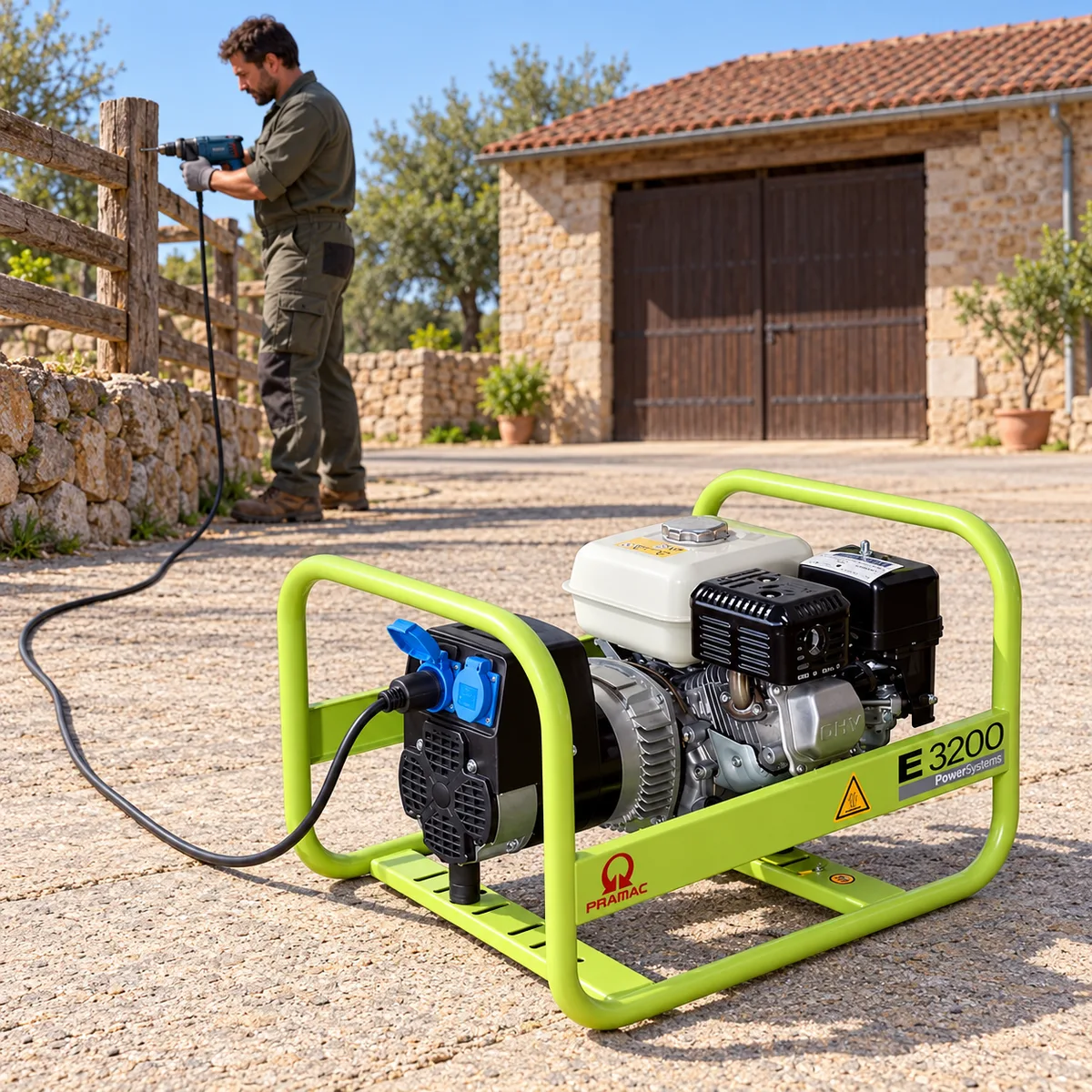 Generador de gasolina Pramac E3200 · motor Honda GX160 · 2,2 kW continuos — foto 3
