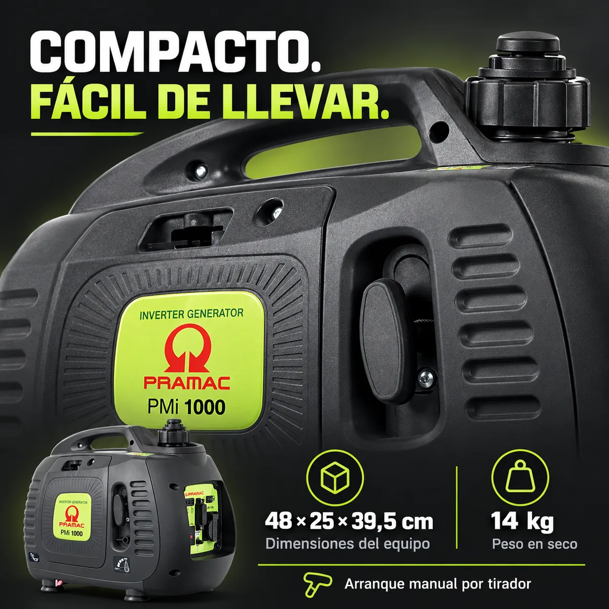 Generador inverter Pramac PMi1000 · 850 W · portátil · gasolina — foto 6