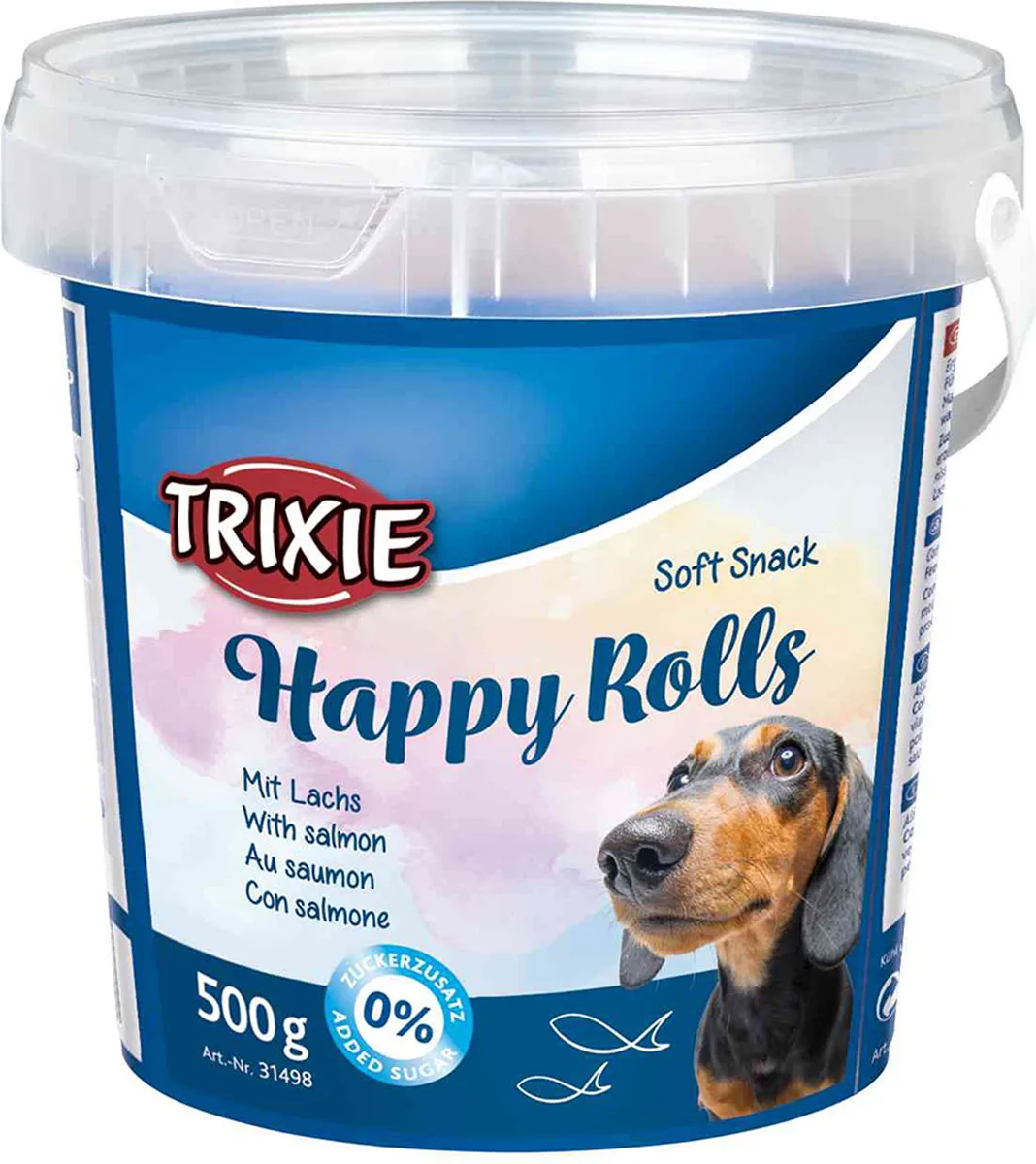 Bote Soft Snack Happy Rolls, 500 g, Salmón