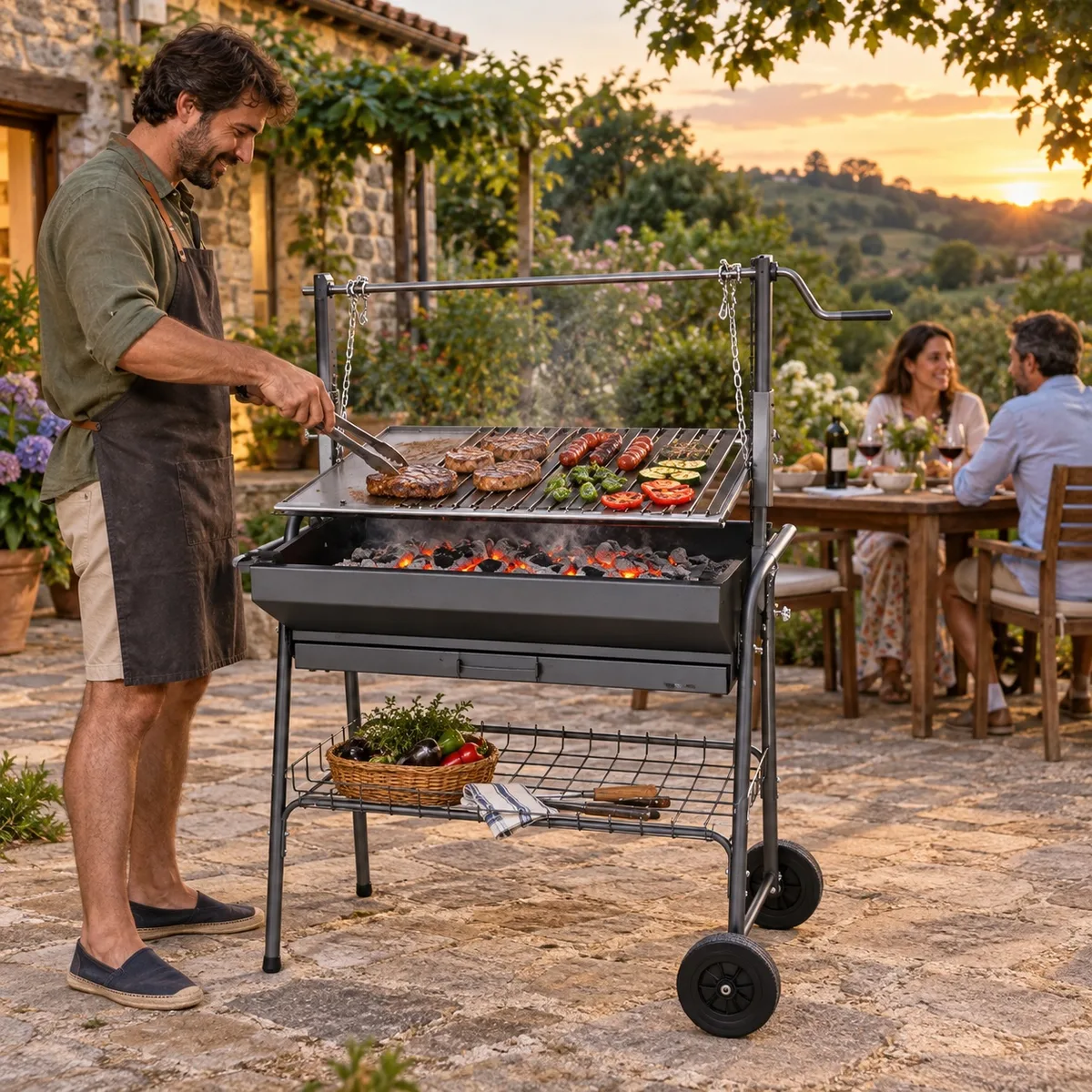 Barbacoa Santana Plancha-parrilla 100 cm con Ruedas — foto 4