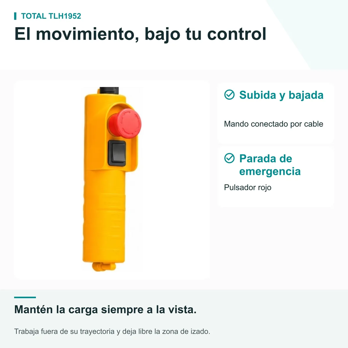 Polipasto eléctrico TOTAL TLH1952 900 W · 250/500 kg — foto 4
