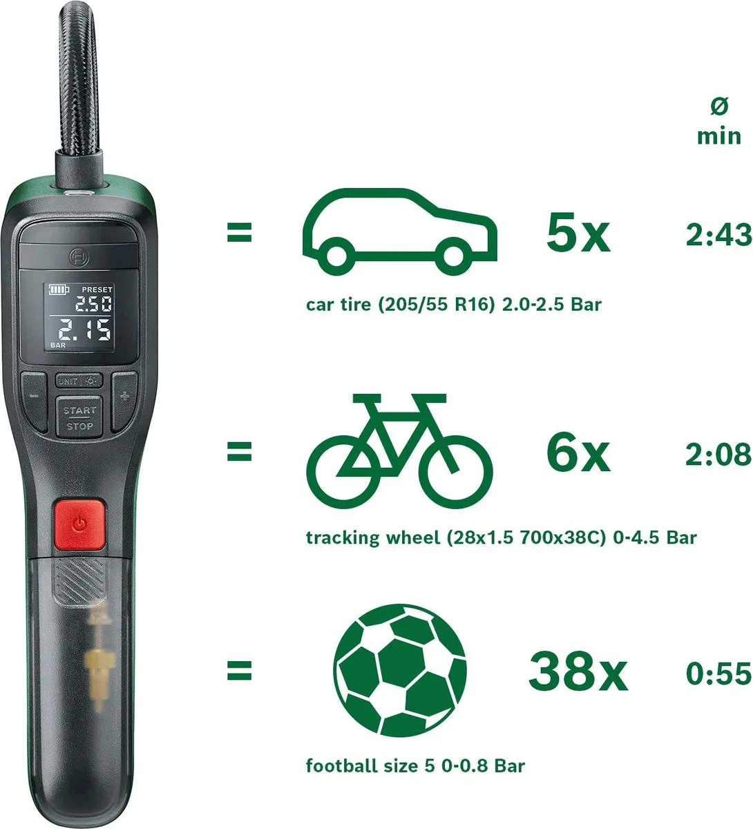 Bomba de Aire Bateria Compresor Bosch EasyPump — foto 4