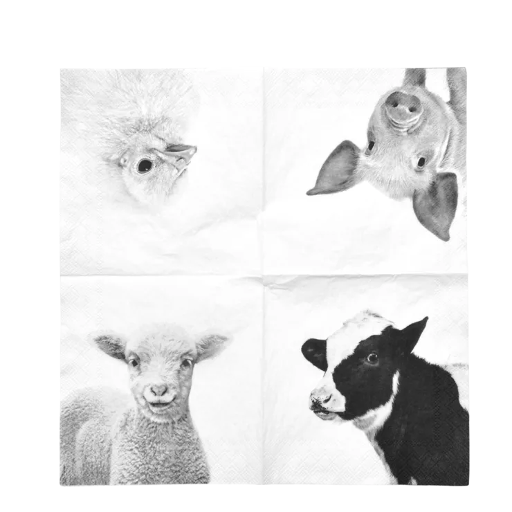Servilletas de Papel Animales de Granja 25x25 — foto principal