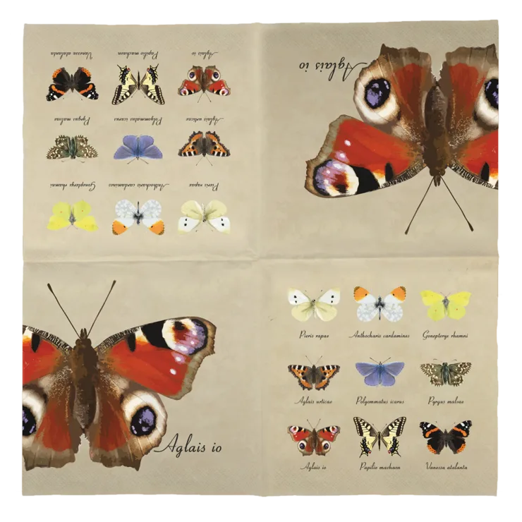 Servilletas de Papel Mariposas 33x33cm