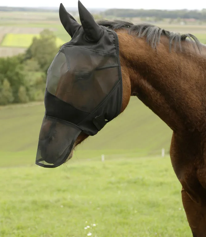 Mascara anti moscas caballos con protección para los oidos y la nariz Cob