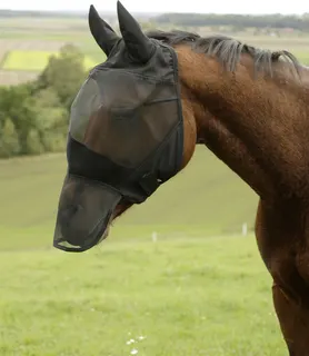 Mascara anti moscas caballos con protección para los oidos y la nariz