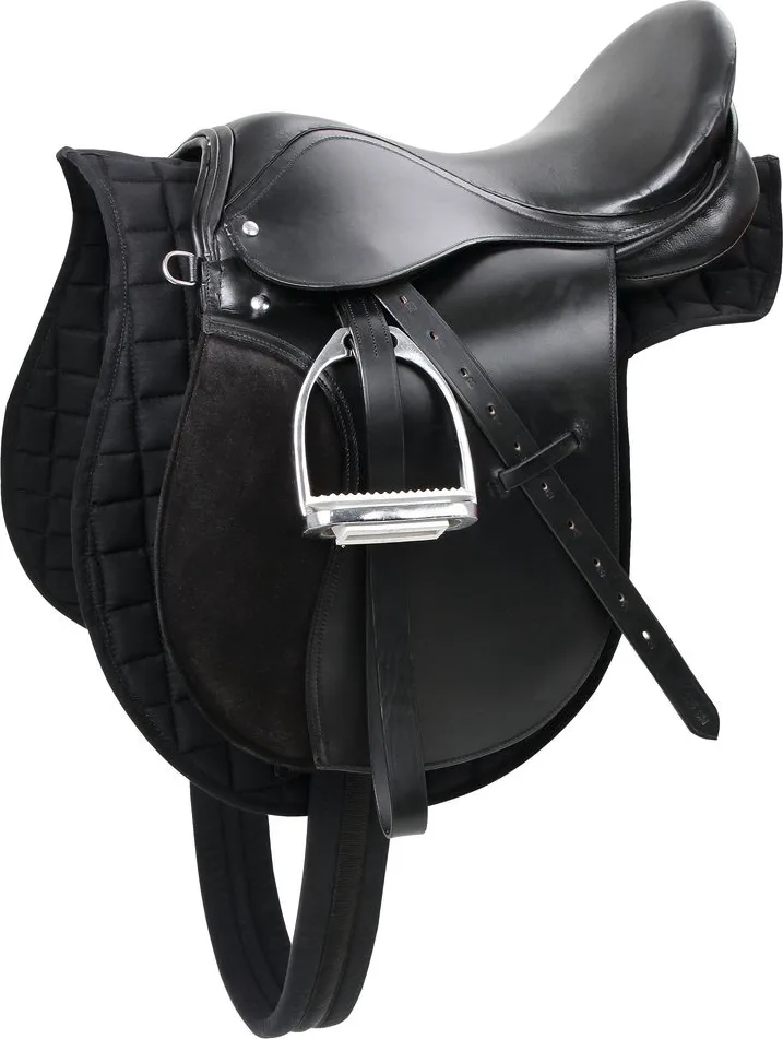 Set silla montar Caballo Haflinger negro mantilla estribo correa incluido — foto 2