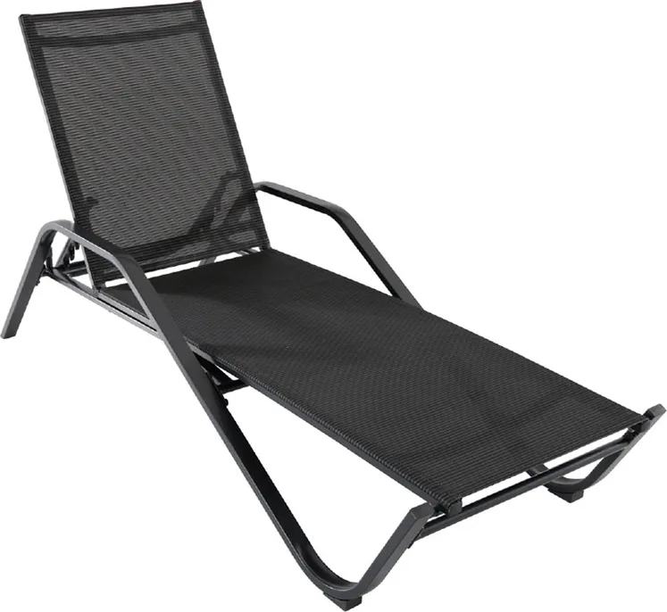 Tumbona jardin Aluminio negra 192x72xH60 CM — foto principal