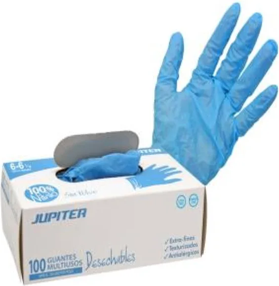 Guantes Jupiter Nitrilo Azul T6 100 Uds