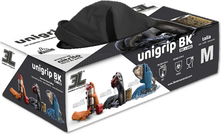 Guantes Nitrilo Negro Unigrip T9 50 Uds — foto 2