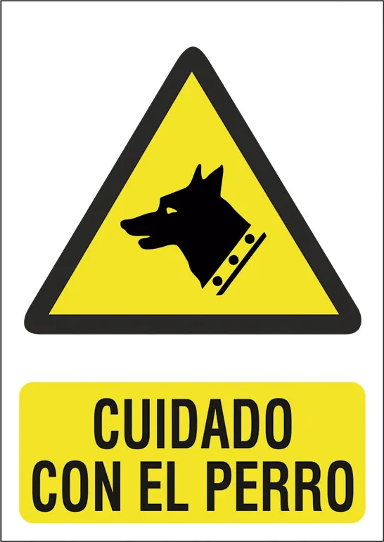 Señal "Cuidado con el perro" 210x297