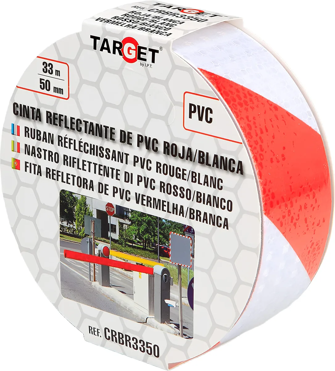 Cinta Reflectante Roja/Blanca 33m x 50mm