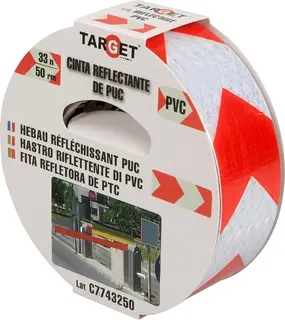 Cinta Reflectante Patron Flecha Roja/Blanca 33m x 50mm