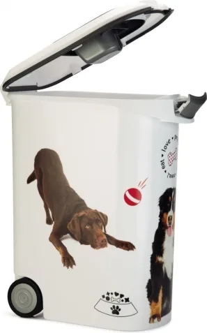 Contenedor para pienso perros con ruedas 20kg 54 litros — foto 2