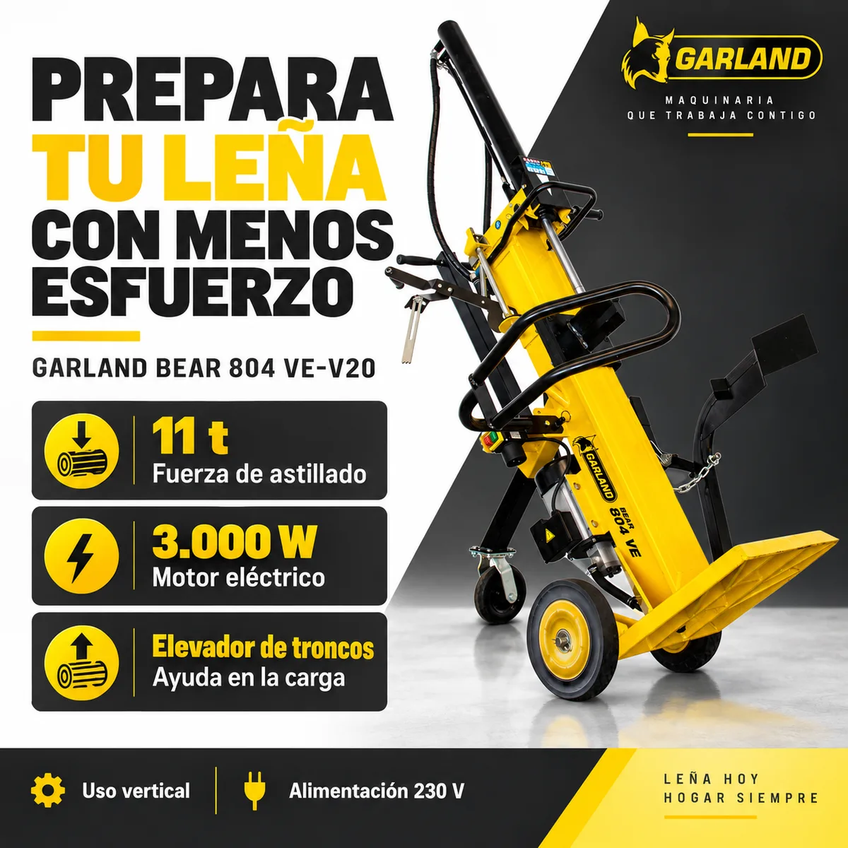 Parte troncos eléctrica Garland Bear 804 VE-V20 11 t con elevador — foto 3
