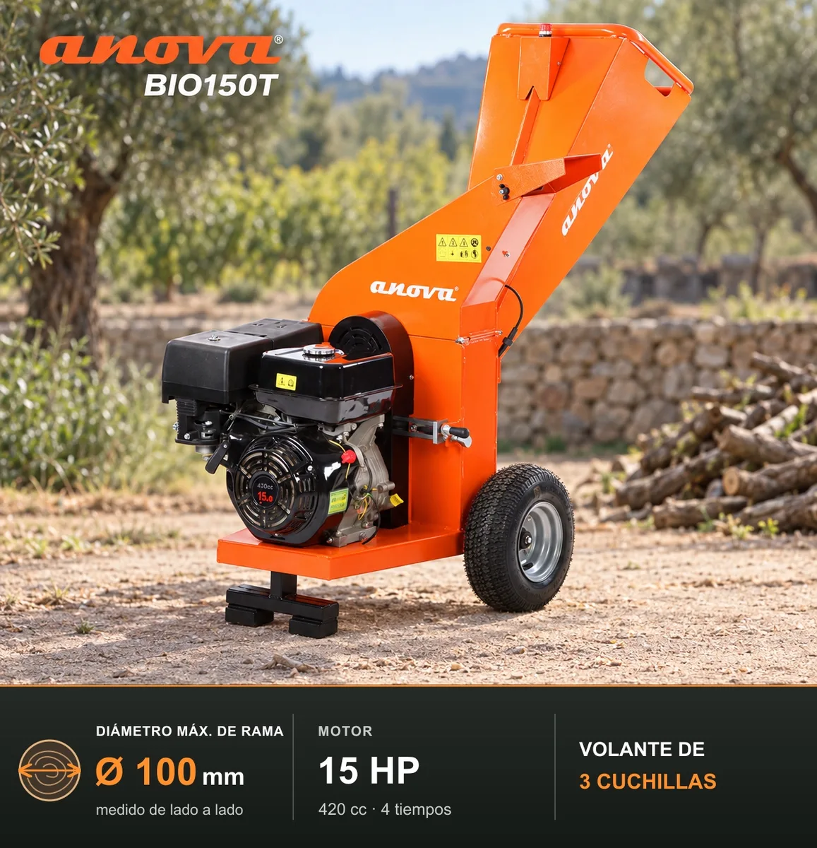 Biotrituradora Gasolina Anova Bio150T — foto 2