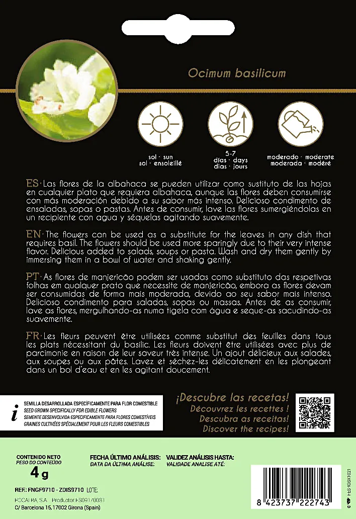 Semilla Flor Comestible Albahaca — foto 2