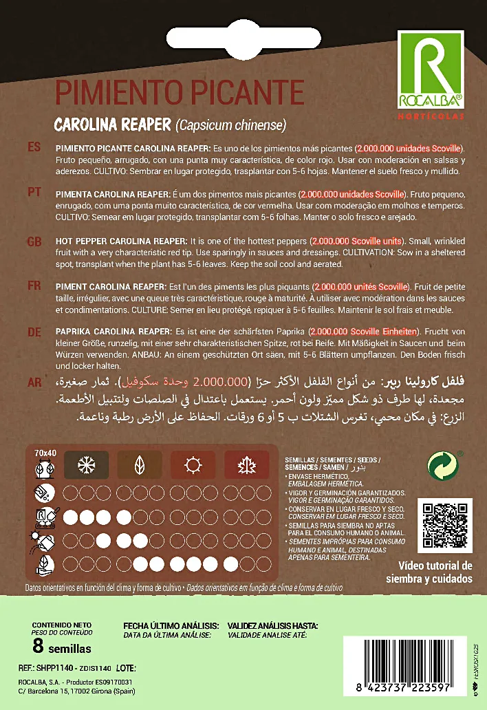 Semilla Pimiento Picante Carolina Reaper — foto 2