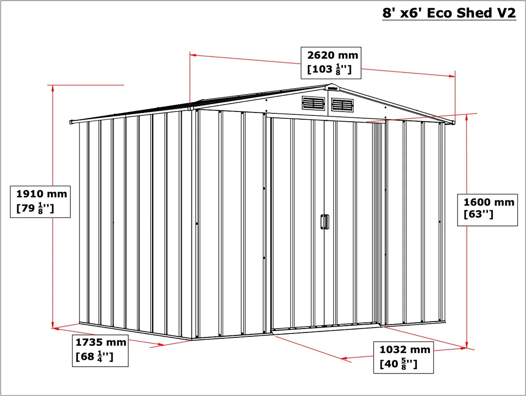 Caseta Metalica Duramax Eco Shed 8x6 — foto 3