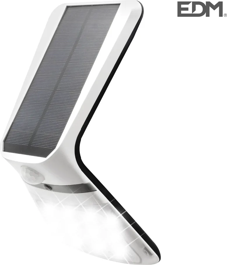 Luz solar exterior jardín recargable con sensor de presencia Edm blanca 430 lumnes — foto 2