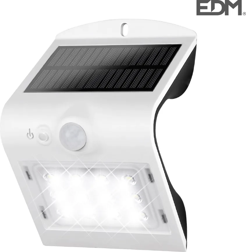 Luz Solar Exterior e 1,5w 220 Lumen Recargable con Sensor de Presencia Blanco — foto 2