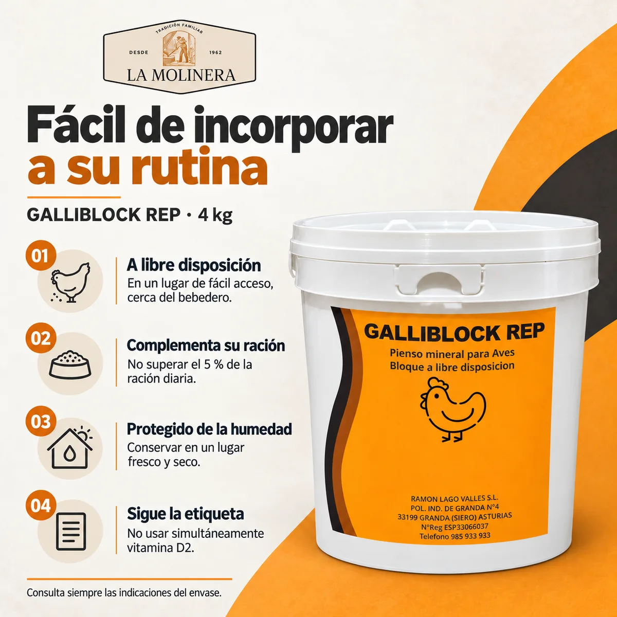 Bloque Mineral Gallinas GalliBlock Rep 4 kg — foto 6