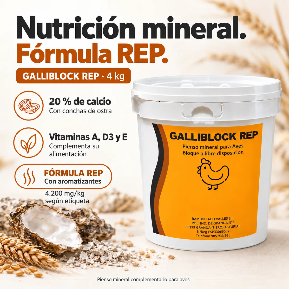 Bloque Mineral Gallinas GalliBlock Rep 4 kg — foto 4