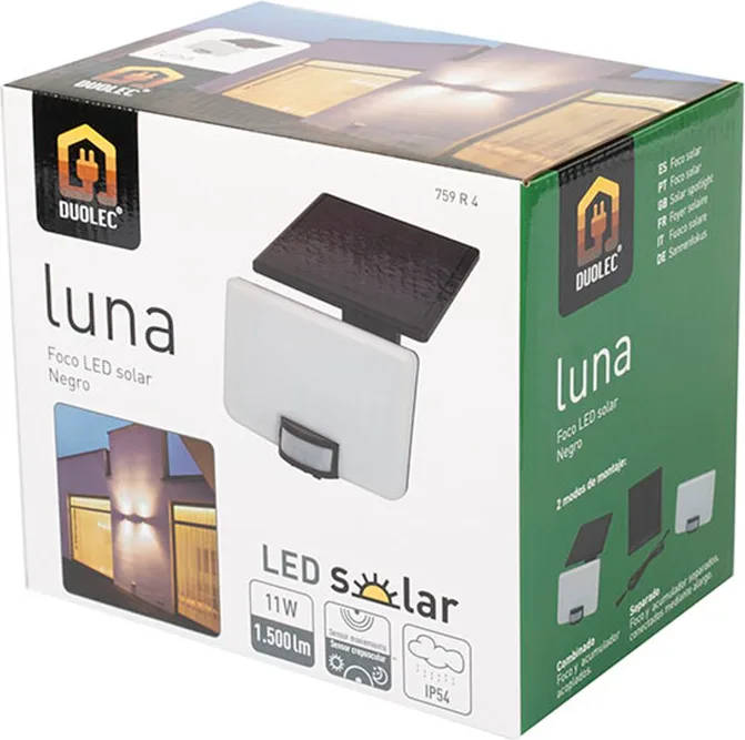 Foco Solar Luna 11W 1500 Lumens Negro — foto 3